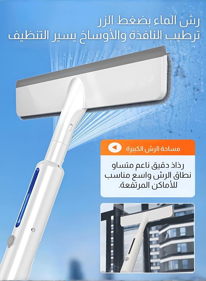 ممسحة زجاج مزدوجة الوجه مع رشاش ماء طويل - تنظيف نوافذ عالية بقطعة مزدوجة متينة وعملية للاستخدام المنزلي - Image 5